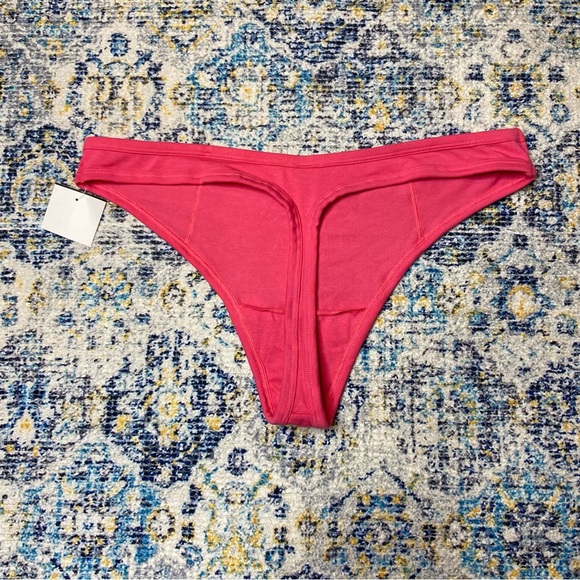 NWT Aerie “Coffee By Day Cocoa By Night” Hot Pink Thong Tanga Cotton Panty XXL - Picture 5 of 8